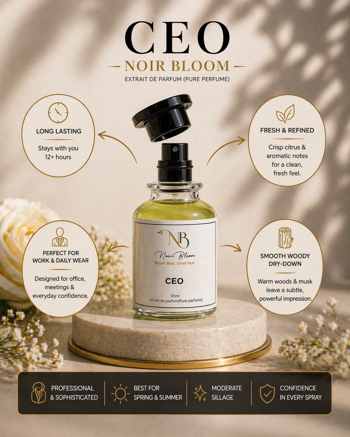 CEO - Noir Bloom 55ml extrait de parfum(Pure perfume)